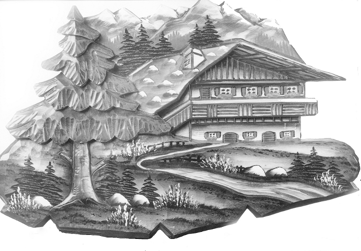 Relief Landschaft, Rohling 37 cm