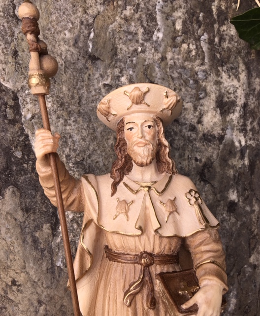 Heiliger Jakobus, Figur aus Holz geschnitzt, 32 cm