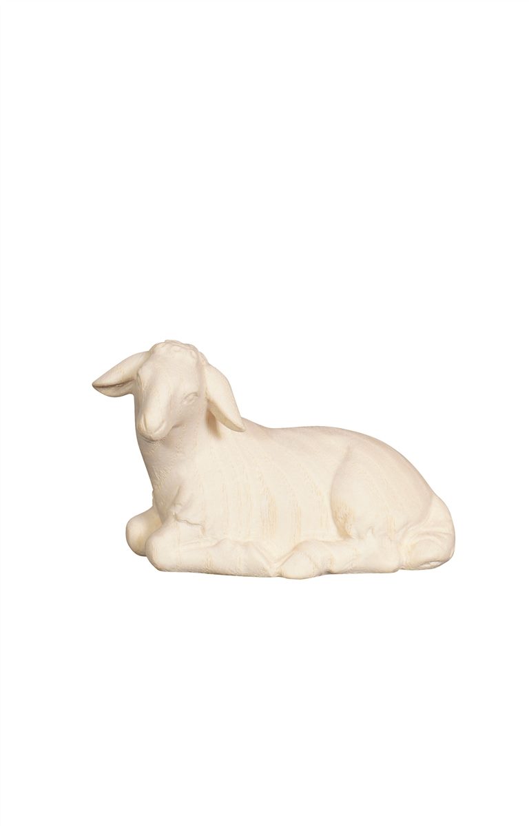 Schaf liegend zur geschnitzten modernen Krippe