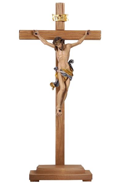 Standkreuz mit Christus aus Holz geschnitzt