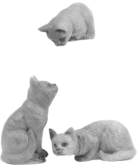 Lurking cat, wooden blank