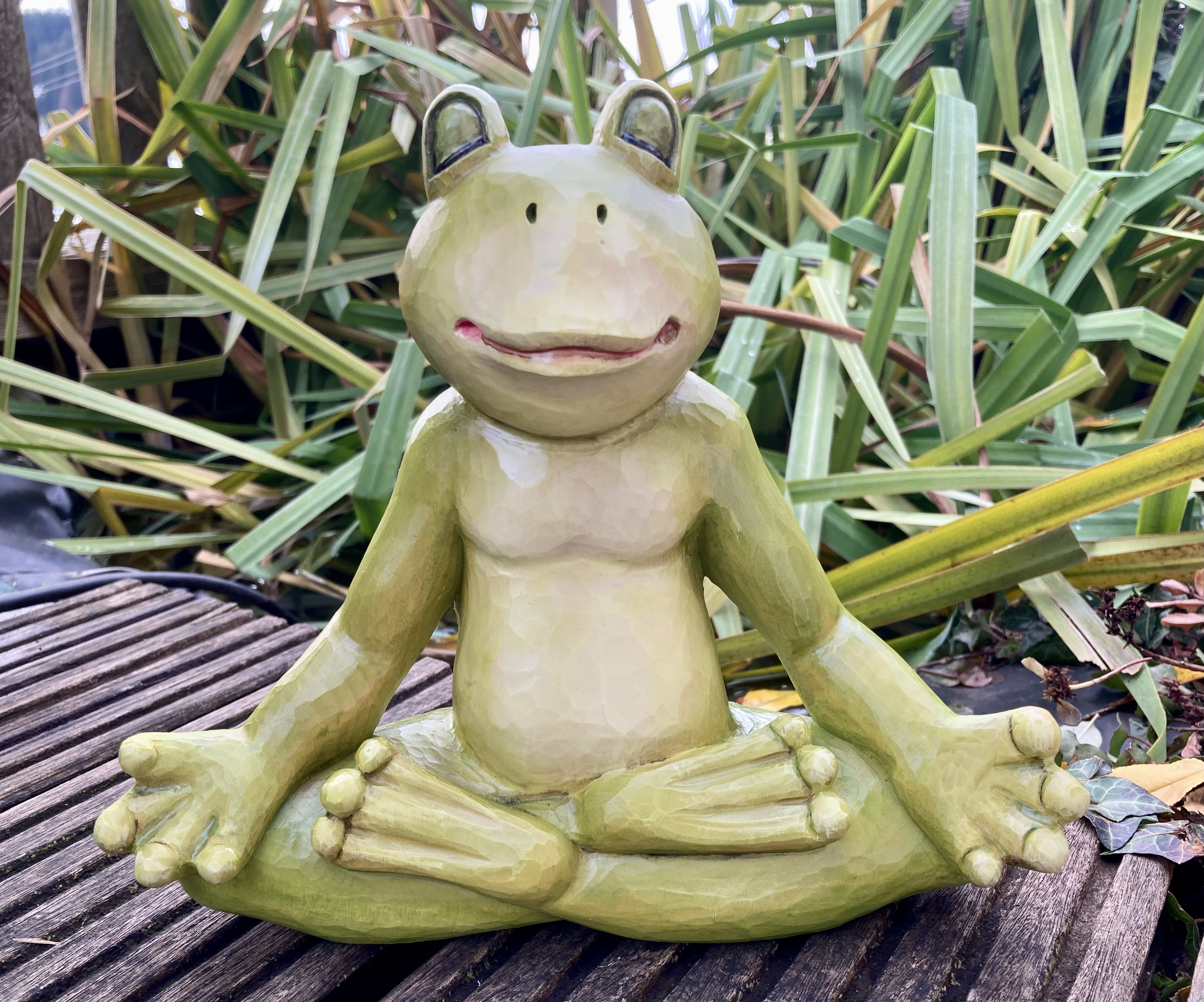 Yoga Frosch, Rohling zum Schnitzen in 20 cm 