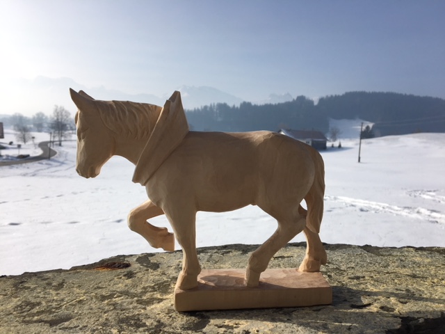 Zugpferd links, 24 cm Rohling zum Schnitzen