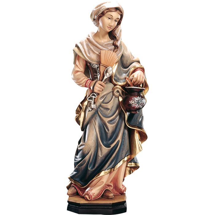 Hl. Martha, aus Holz geschnitzte Figur