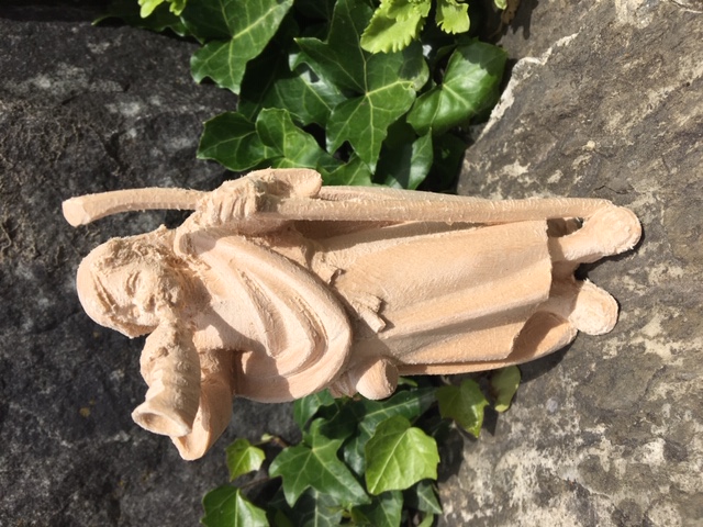 Allgäu Krippe 12 cm feingefräst: Hirte mit Horn