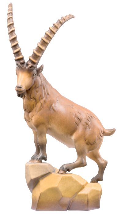 Steinbock aus Holz geschnitzt